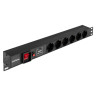 Блок розеток EXEGATE SERVERPRO PDU-19H605 Al-6S-C14-SW-O-SPD1 EX299606RUS